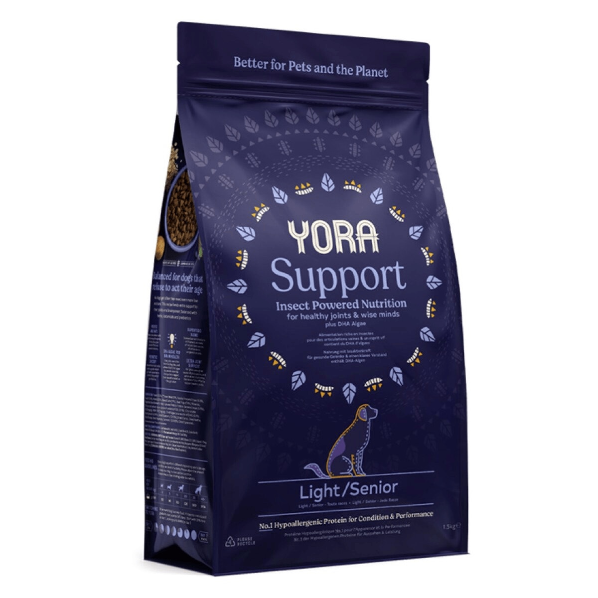 Yora Yora Protein Light Senior Dry Dog Food pet food packaging